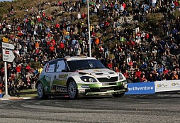 Sepp Wiegand on course for a podium finish in his ŠKODA in Spain